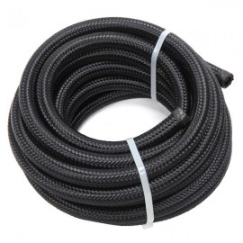 6AN 20-Foot Universal Stainless Steel Braided Fuel Hose Black