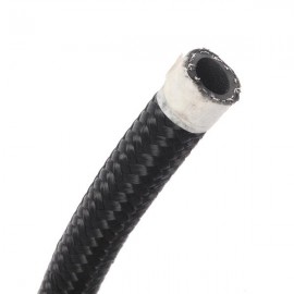 8AN 10-Foot Universal Stainless Steel Braided Fuel Hose Black