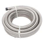 6AN 16-Foot Universal Stainless Steel Braided Fuel Hose Silver