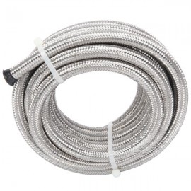 6AN 16-Foot Universal Stainless Steel Braided Fuel Hose Silver