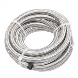 8AN 20-Foot Universal Stainless Steel Braided Fuel Hose Silver