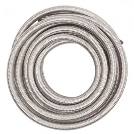 8AN 20-Foot Universal Stainless Steel Braided Fuel Hose Silver