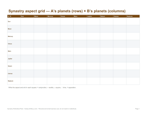 Preview of the first page of Aspect grid (PDF/XLSX)